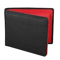 Men's RFID Blocking Genuine Nappa Leather Billfold Wallet Purse - Photo ID Holder - Coin Pouch Pocket With Gift Box 1216