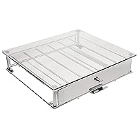 Nifty Rolling Coffee Pod Drawer - Glass Top & Chrome Finish, Compatible with K-Cups, 36 Pod Pack Holder, Compact Under Coffee Pot Storage Drawer, Slim Home Kitchen Counter Organizer
