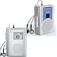 Walkman Cassette Player Recorder with AM FM, Portable Vintage Cassette Tape Player with Earphone Jack,Built-in Microphone,Loud Speaker for Walking,Jogging