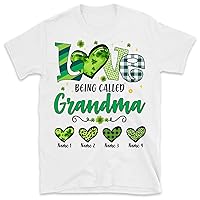 Personalized Grandma St. Patrick’S Day Shirt, Grandma Shamrocks Shirt Nana Mimi Gift, St Patricks Day Shirt Funny, Custom Grandma Tee