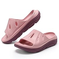 Womens Recovery Sandals Mens Comfortable Athletic Slides Thick Cushion Lightweight Plantar Fasciitis Sport Sliders of Indoor Outdoor,Arch Support Orthotic Open Toe