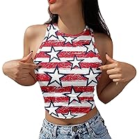 4th of July Tank Tops for Women American Flag Tank Top Summer Sleeveless 4th of July Workout Tank Crop Tops, S-3XL