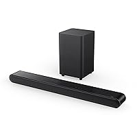 3.1ch Sound Bar with Wireless Subwoofer, (S4310, 2023 Model), Built-in Center Channel, Dolby Audio, DTS Virtual:X, Bluetooth, Wall Mount and HDMI Cable Included,Black