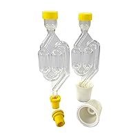 North Mountain Supply Italian Twin Bubble Airlock with Grommet and Universal Carboy Bung - 2 Pack