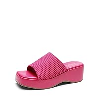 DREAM PAIRS Womens Slip on Wedges Platform Soft Cute Walking Comfort Flatform Sandals