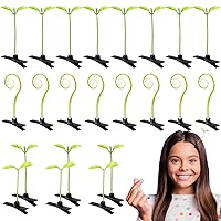 40pcs Bean Sprout Hair Clips, Green Leaf Hair Clip, Cute Plant Hair Barrettes for Women, Girls, Resin Alloy Headwear, Sprout Clips Grass Hair Accessories for School, Parties, Christmas