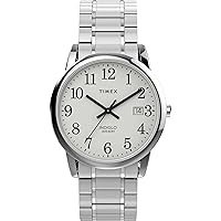 Timex Men's Easy Reader 35mm Watch - Silver-Tone Expansion Band White Dial Silver-Tone Case