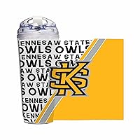Rico Industries NCAA Standard 24oz Acrylic Tumbler with Hinged Lid, Officially Licensed Double Wall Tumbler with Straw