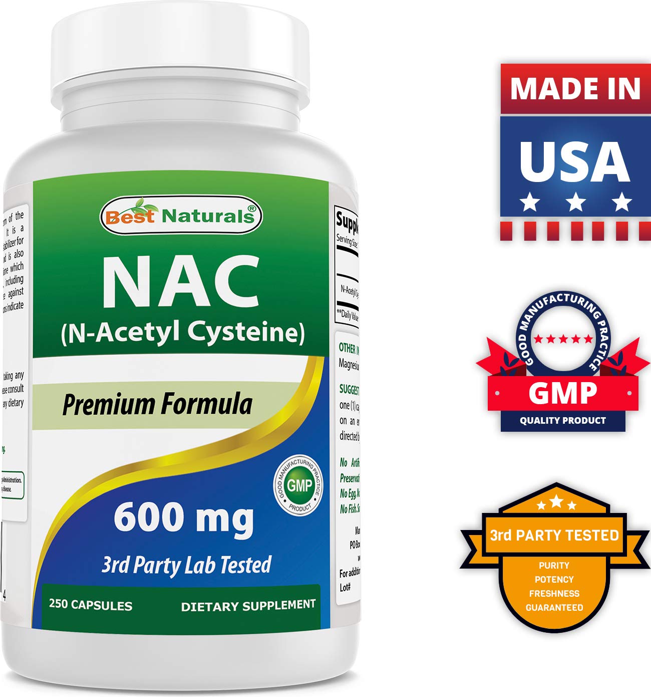 Best Naturals Alpha Lipoic Acid 600 mg & NAC N-Acetyl-Cysteine 600 mg