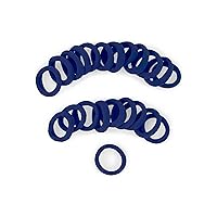 Heliums Small Hair Ties - Navy Blue - 1 Inch Seamless No-Damage Ponytail Holders for Kids, Braids and Thin Hair - 20 Count