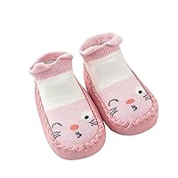 Autumn and Winter Cute Children's Toddler Shoes Flat Bottom Non Slip Floor Sports Shoes for Baby Girls 12-18 Months