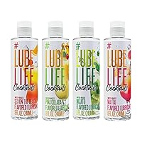 Water-Based Four Drinks Minimum Flavored Lubricants, Personal Lube for Men, Women and Couples, Made Without Added Sugar, 8 Fl Oz