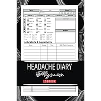 Headache Diary Migraine Log Book: Hardback Cover A5 or 6x9 inches Headache Diary Migraine Log Book: Hardback Cover A5 or 6x9 inches Hardcover Paperback