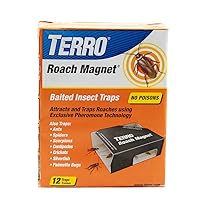 T256 Poison Free Roach Magnet Trap and killer with Exclusive Pheromone Technology - Kills Ants, Spiders, Scropions, Silverfish, Crickets, and More - 12 Traps
