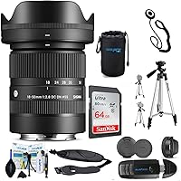 Sigma 18-50mm f/2.8 DC DN Contemporary Lens for Sony E with Pixibytes Accessories Bundle...