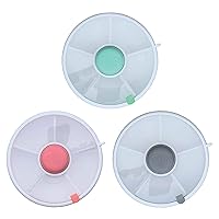 GoBe 3 Pack Kids Snack Spinner - Grey/Coral/Teal - Reusable Snack Container with 5 Compartment Dispenser and Lid - Leakproof, Spill-Proof - for Toddlers, Babies, Home, Travel