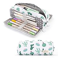 Sooez High Capacity Pen Case, Durable Pencil Bag Stationery Zipper Pouch,  Portable Journaling Supplies with Easy Grip Handle & Loop, Aesthetic Supply  for Adults, Purple 