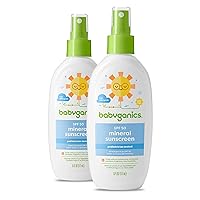 SPF 50 Baby Sunscreen Spray | UVA UVB Protection | Octinoxate & Oxybenzone Free | Water Resistant, Unscented, 6 Fl Oz (Pack of 2)