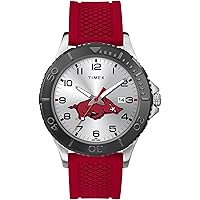 Timex Tribute Men's Collegiate Gamer 42mm Watch –Razorbacks with Red Silicone Strap