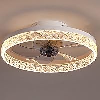 Low Profile Ceiling Fan with Light, 19.7