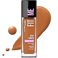 Maybelline Fit Me Dewy + Smooth Liquid Foundation Makeup, Mocha, 1 Count (Packaging May Vary)
