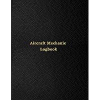 Aircraft Mechanic Logbook: AMT technician log book for airplane and helicopter repairs and Maintenance | Black leather print design