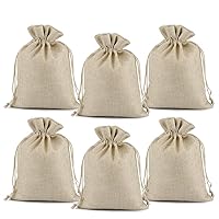 25/50/100PCS Burlap Gift Bags Wedding Hessian Jute Bags Linen Jewelry Pouches with Drawstring for Birthday, Party, Wedding Favors, Present, Art and DIY Craft (50Pcs, Cream, 4” x 6”)