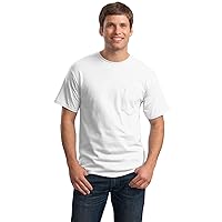 Hanes Tagless Men`s Pocket T-Shirt White