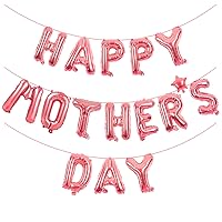Happy Mothers Day Balloons Banner Rose Gold Glitter Mother's Day Balloons Mothers Day Party Decoration Supplies (Rose_Gold)