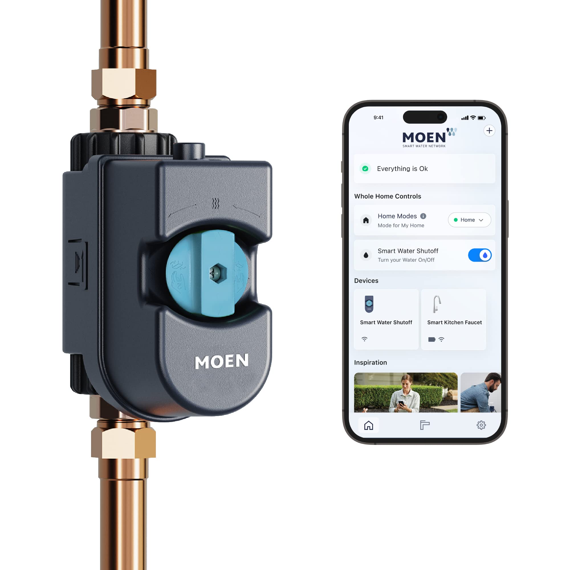 Moen 900-006 Flo Smart Water Monitor and Automatic Shutoff Sensor for 1-Inch Diameter Pipe