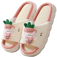 Women slippers Animal slippers Cartoon pig slippers Linen slippers at home Cute and comfortable plush slippers