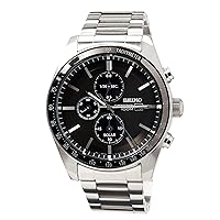 Solar Chronograph Men's Watch Stainless Steel with Metal Strap