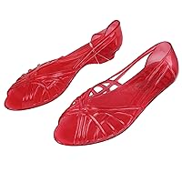 Women's Smooth Jelly Sandals Shoes Teal Red Clear Black White Sizes 6-10 New (Black, 9)