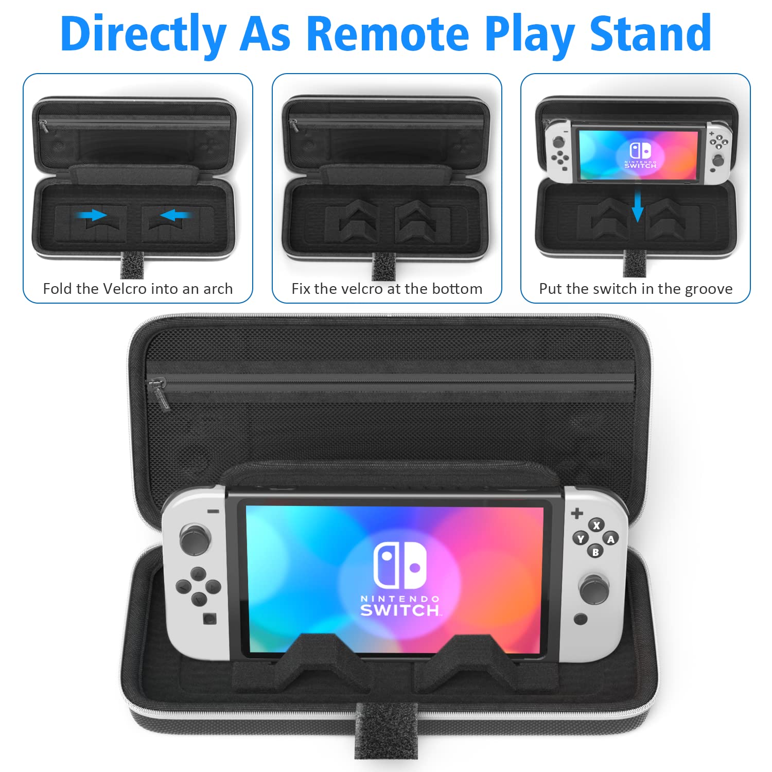 OIVO Switch OLED Case for Switch OLED New Model, Large Capacity Switch Carrying Case Portable Travel Hard Case with Game Card Storage Slots Compatible with Nintendo Switch/OLED Model
