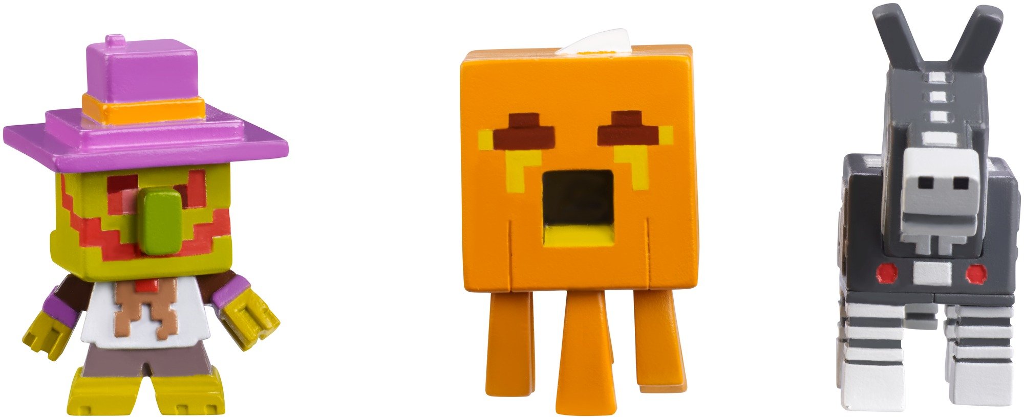 Minecraft Halloween Series Action Figure (3 Pack) - Village Watcher, Pumpkin Ghast & Robot Donkey