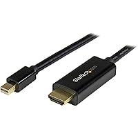 StarTech.com 15ft (5m) Mini DisplayPort to HDMI Cable - 4K 30Hz Video - mDP to HDMI Adapter Cable - Mini DP or Thunderbolt 1/2 Mac/PC to HDMI Monitor/Display - mDP to HDMI Converter Cord (MDP2HDMM5MB)