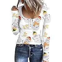 Womens Winter Clothes Crewneck Long Sleeve Henley Women Thermal Henley Tops Winter Womens Henley Shirts Long Sleeve Fashion Henley Tops for Women Long Sleeve(3-White,Small)