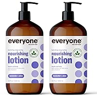 Everyone Nourishing Hand and Body Lotion, 32 Ounce (Pack of 2), Lavender and Aloe, Plant-Based Lotion with Pure Essential Oils, Coconut Oil, Aloe Vera and Vitamin E