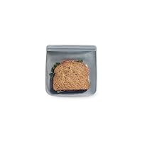W&P Porter Silicone Reusable Storage Bag, Sandwich (34oz Flat), Slate, Food Storage Container, Microwave and Dishwasher Safe, Easy Cleaning