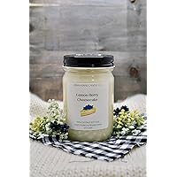12oz Lemon Berry Cheesecake Scented Candle | 60hr Burn Time | 100% Coconut Soy Wax | Eco Wick | Vegan | Eco-Friendly | Sustainable
