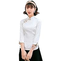 Women Chinese Cheongsam Tops Qipao Shirts Tang Suit Blouses