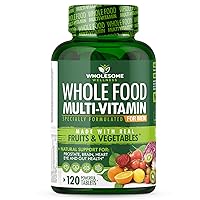Whole Food Multivitamin for Men - Natural Multi Vitamins, Minerals, Organic Extracts - Vegan Vegetarian - 120 Tablets