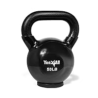 Yes4All Kettlebells Rubber Base, Kettlebell Set for Women, Strength Training Kettlebells Weights (10-65 lbs)