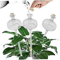 3PCS 250ml Automatic Opening Cactus Shaped Glass Plant Watering Globes Self Watering Planter Insert for Indoor Outdoor Garden Plants Transparent
