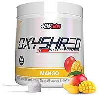 EHP Labs OxyShred Pre Workout Powder - Preworkout Powder with L Glutamine & Acetyl L Carnitine, Energy Boost Drink - Mango, 60 Servings