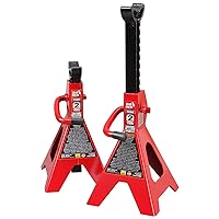BIG RED T42202 Torin Steel Jack Stands: 2 Ton (4,000 lb) Capacity, Red, 1 Pair
