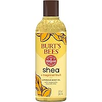 Burt's Bees Shea + Tropical Fruit Luminous Body Oil, Mothers Day Gifts for Mom, Non-Greasy, Antioxidant Rich for Glowing Skin, Non-Irritating, Natural Origin Skin Care, 8 oz.