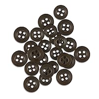 Standard Shirt Buttons 22pc Set Includes 8 Shirt Front Buttons (11mm or 7/16 in), 7 Sleeve Buttons (10mm or 3/8 in) & 7 Collar Buttons (9mm or Almost 3/8 in), Brown Dark, 22-Buttons