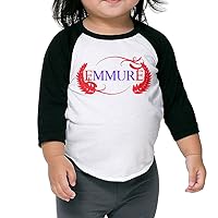 Emmure American Metalcore Band Nu Metal Music Toddler Unisex Raglan Shirt Crazy Baseball Jersey 3/4 Sleeve Black