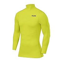 TCA Men's and Boys' Pro Performance Compression Shirt, Long-Sleeved Shirt with Stand-Up Collar